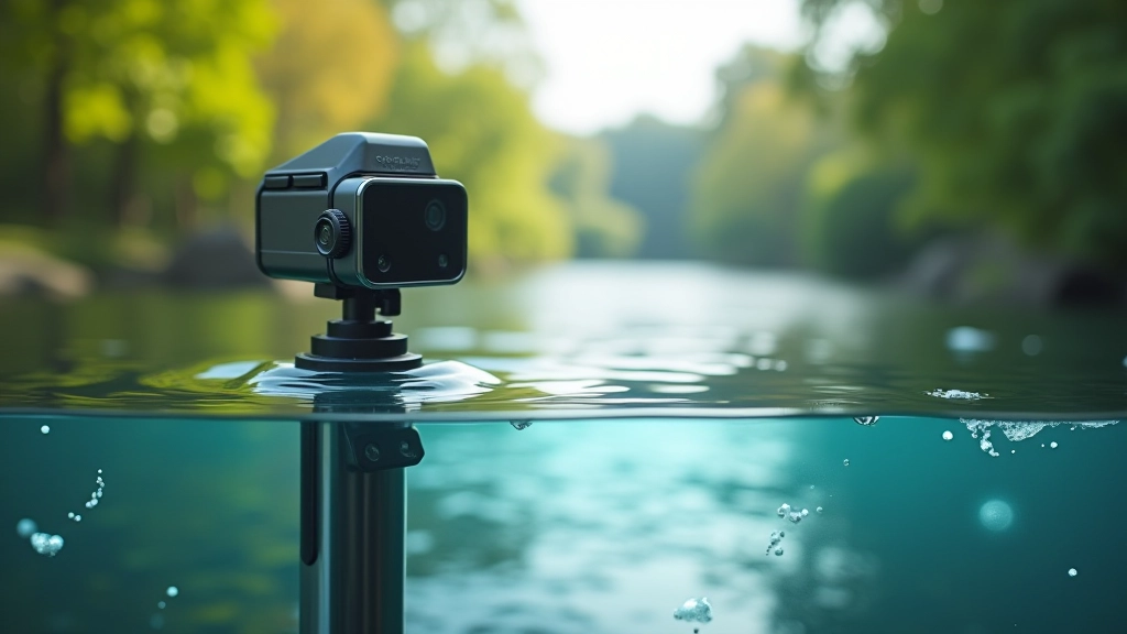 Jõe seire kaamera veealuses kohas, kus näha vee pinda ja kalakerjust