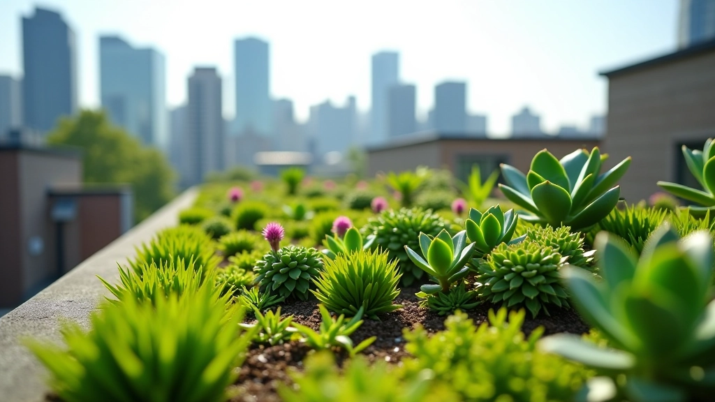 Rohekatus erinevate taimestega, päiksese käes, linnapilves taustal