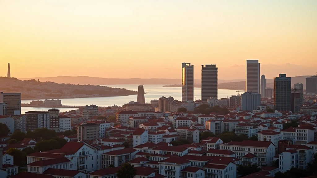 Modern Lisbon financial district with contemporary architecture representing Portugal's economic development